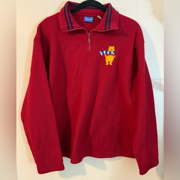 Disney Tops - Vintage Disney Store Red Winnie The Pooh Fleece Size L